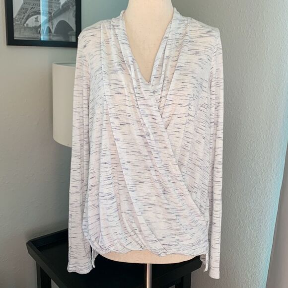 Anthropology Akemi + Kin spacedye wrap long sleeve blouse top sx xs - Picture 4 of 9